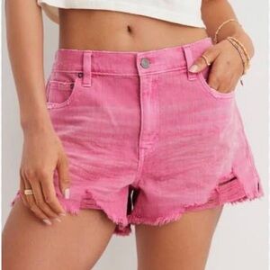 Aerie Hot Pink Denim Cut Off Shorts
